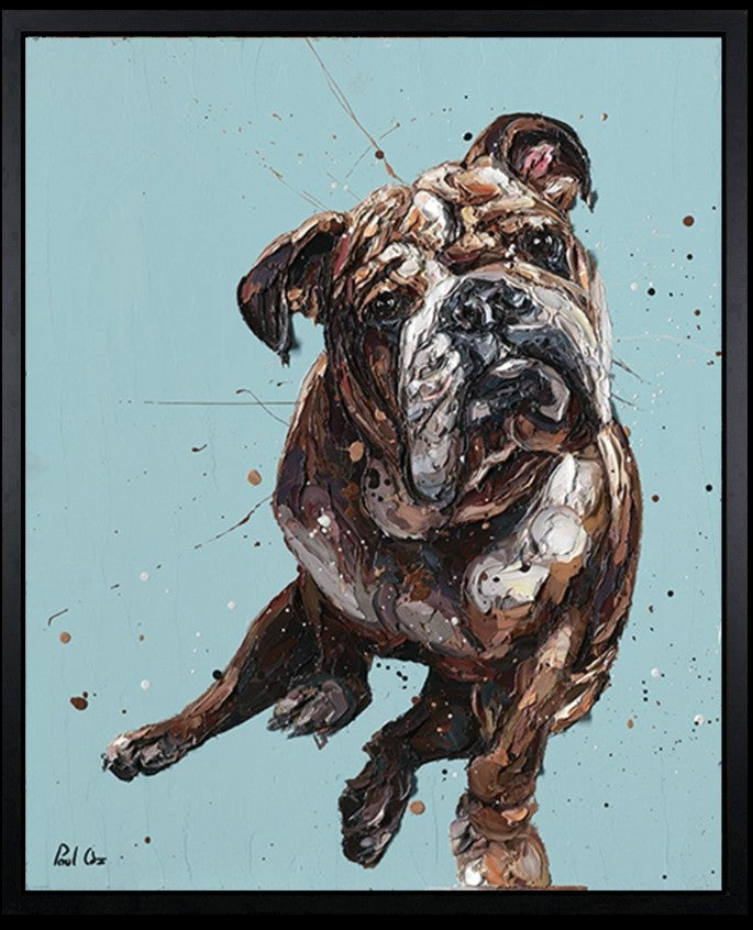 Roscoe Framed Signed Limited Edition Print on Canvas by Artist Paul Oz