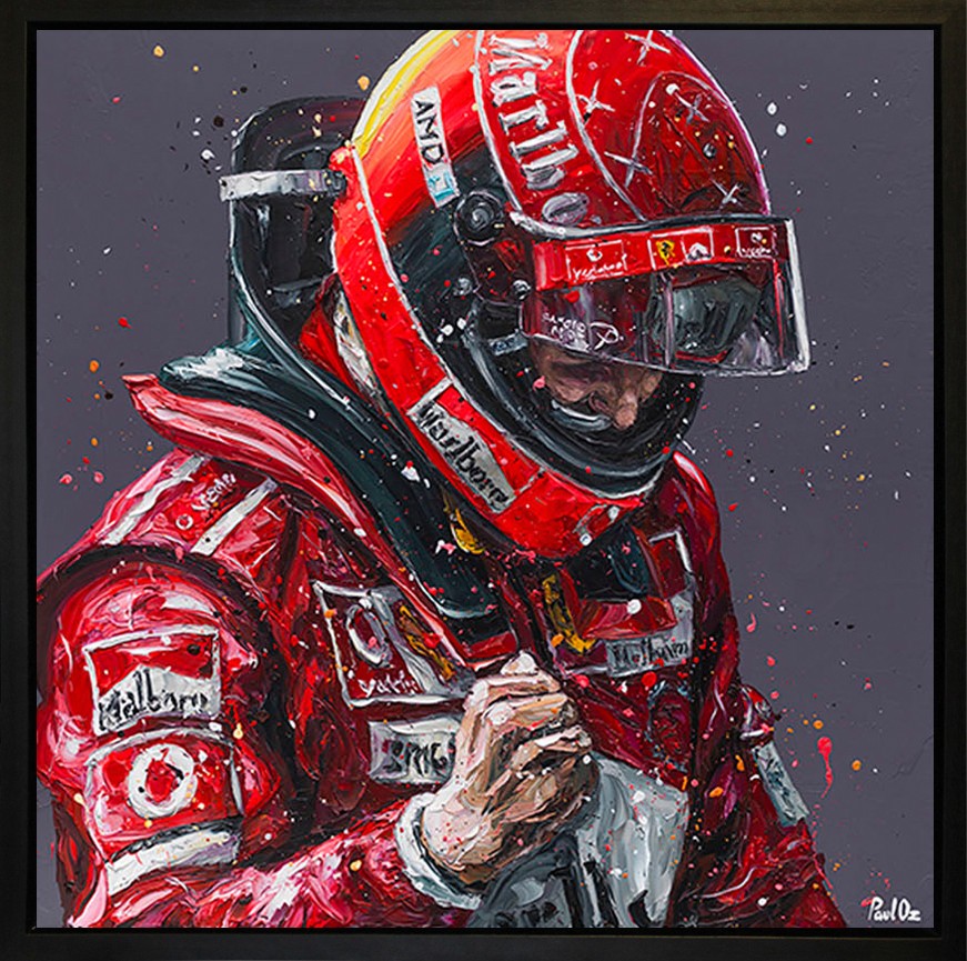 Schumacher Celebration Framed Limited Edition Embellished Boxed Canvas by Artist Paul Oz