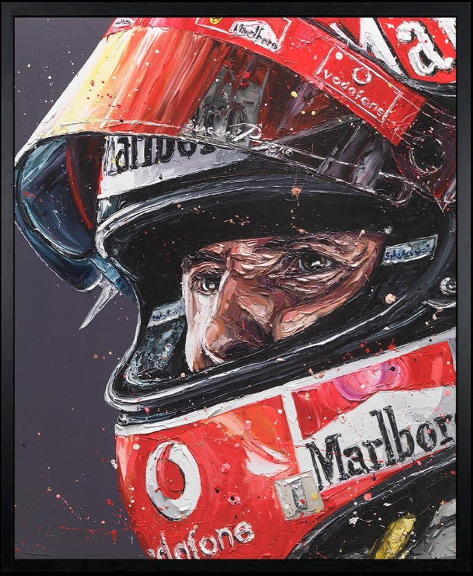 Schumi 18 Framed Limited Edition Embellished Print on Canvas by Artist Paul Oz
