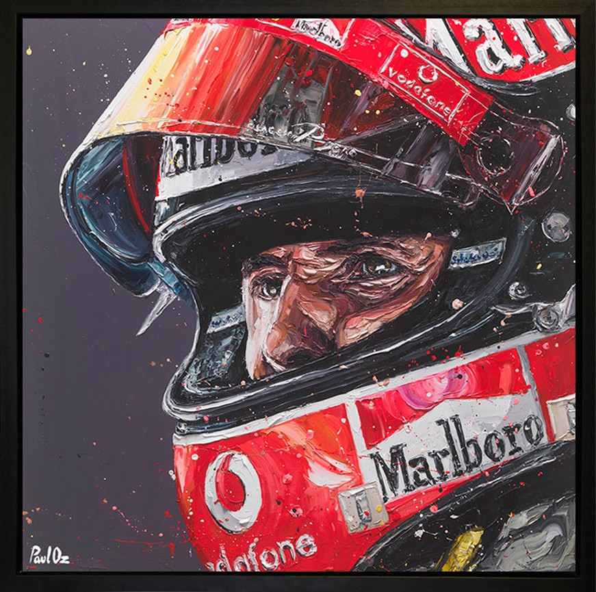 Schumi 18 Framed Limited Edition Embellished Boxed Canvas by Artist Paul Oz