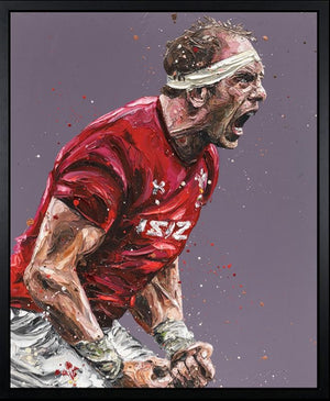 Screaming At The English Framed Signed Limited Edition Print on Canvas by Artist Paul Oz