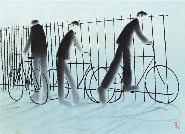 See You Monday George Mounted Print on Paper by Artist Mackenzie Thorpe