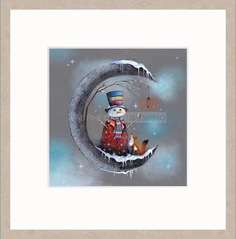 Snowman and Friends Signed Framed Limited Edition Print on Paper by Artist Gary Walton