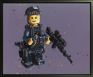 Stand By Framed Signed Limited Edition Print on Canvas by Artist Paul Oz