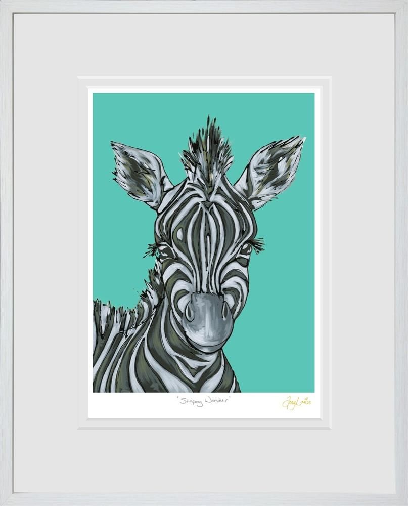Stripey Wonder Signed Framed Limited Edition Print on Paper by Artist Amy Louise
