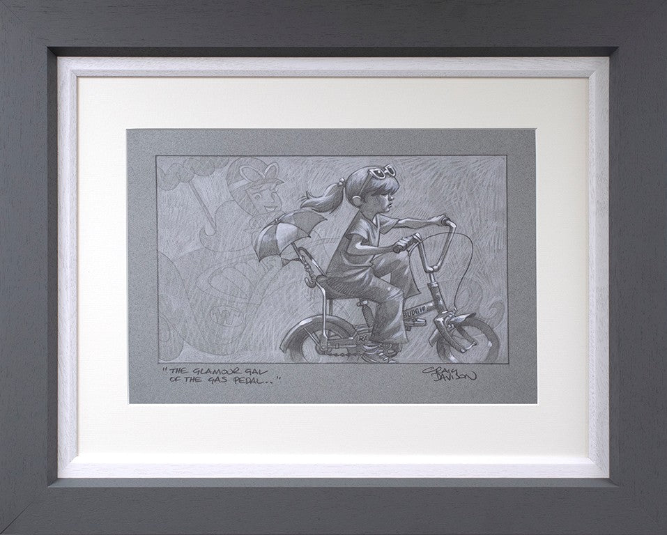 The Glamour Girl Of The Gas Pedal Framed Signed Limited Edition Print on Paper by Artist Craig Davison