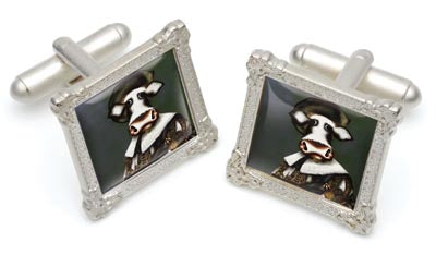 The Laughing Cowvalier Cufflinks by Artist Caroline Shotton 
