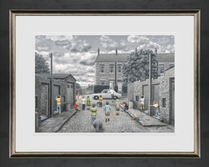 There May Be Trouble Ahead Framed Signed Limited Edition Print on Paper by Artist Leigh Lambert
