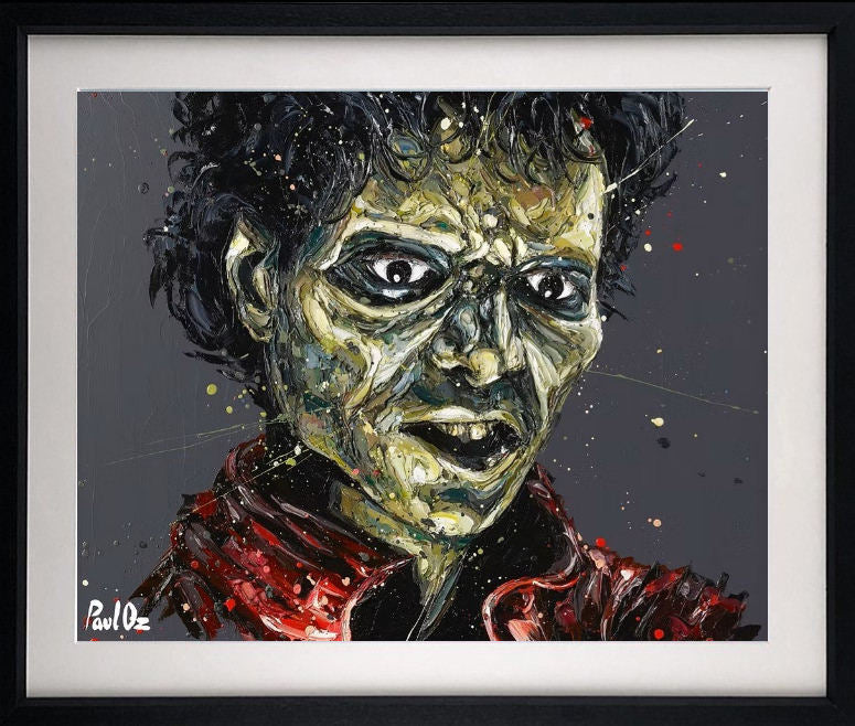 Thriller Framed Signed Limited Edition Print on Paper by Artist Paul Oz