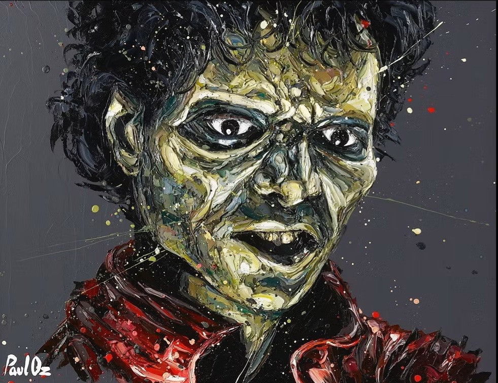 Thriller Framed Signed Limited Edition Print on Canvas by Artist Paul Oz
