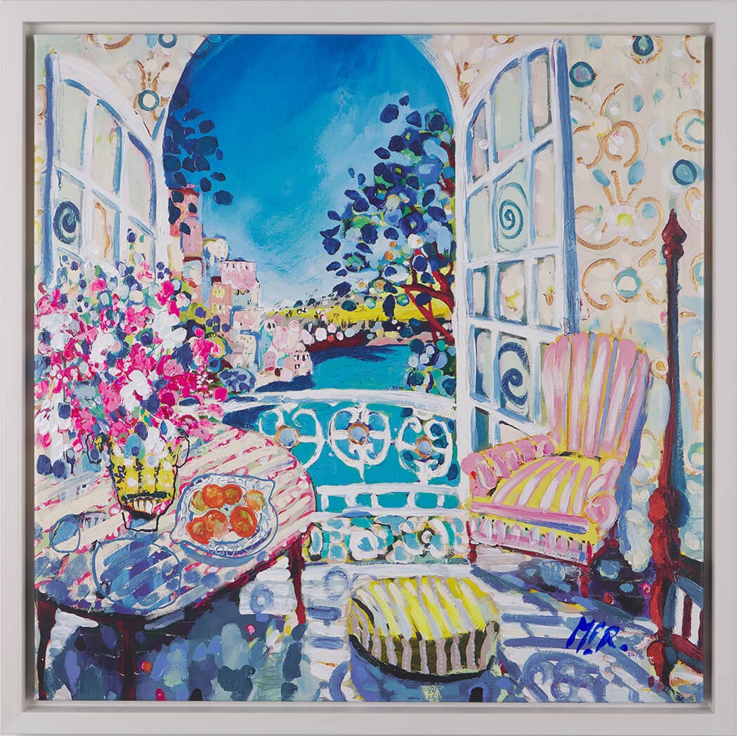 Tuesday Morning Framed Signed Limited Edition Embellished Print on Canvas by Artist Michael F. Rumsby