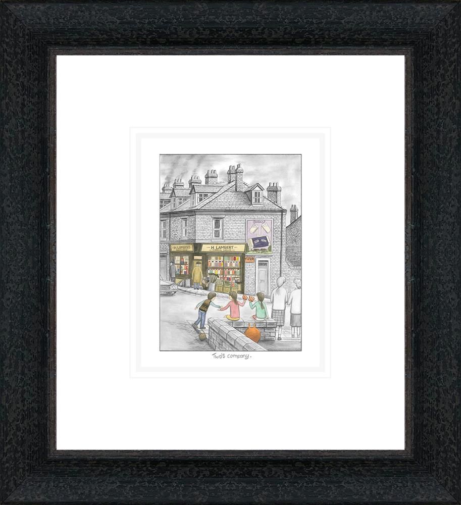 Twos Company Signed Framed Limited Edition Print on Paper by Artist Leigh Lambert