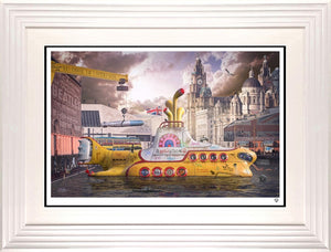 We All Live in A Yellow Submarine Framed Limited Edition Print on Paper by Artist JJ Adams